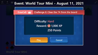 World Tour Mini Game #8 | August 11, 2021 Event | FreeCell Hard