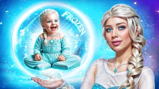 Frozen Elsa Princess Family! Hilarious School Hacks and Funny Moments! How to Become Frozen Elsa