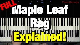 HOW TO PLAY - MAPLE LEAF RAG - BY SCOTT JOPLIN (PIANO TUTORIAL LESSON) (COMPLETE)