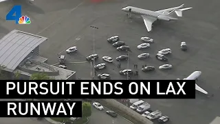 Pursuit Ends on LAX Runway | NBCLA