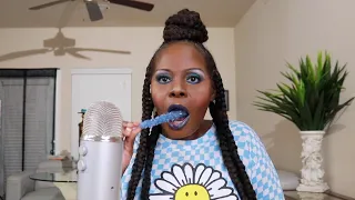 BLUE ROCKY CANDY TREAT ASMR EATING SOUNDS