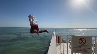 Illegally Jumped to The Sea From Prohibited For That Place