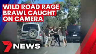 Wild road rage brawl in Adelaide's north caught on camera | 7NEWS