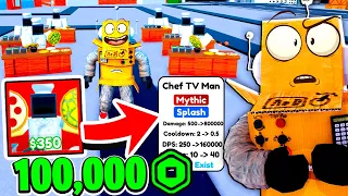 ШЕФ ТВМЕН за 100.000 РОБУКСОВ против СКИБИДИ ТУАЛЕТОВ! 24 СЕРИЯ ROBLOX Toilet Tower Defense