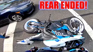 ANGRY MAN ROAD RAGE | BIKER REAR ENDED | There's NO LIFE Like the BIKE LIFE! [Ep.#144]