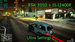 RTX 3050 GTA 5 Ultra Settings : Story Mode : ( RTX 3050 + I5-12400F )