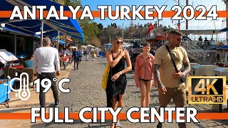 ANTALYA TURKEY 2024 CITY CENTER,GRAND BAZAAR,FAKE MARKET,OLD TOWN(KALEİÇİ) 4K UHD WALKING TOUR VIDEO