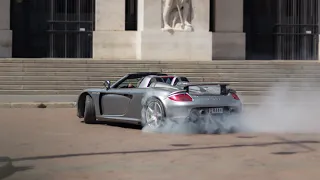 Porsche Carrera GT Drifting, Sound and Revs in Milan!