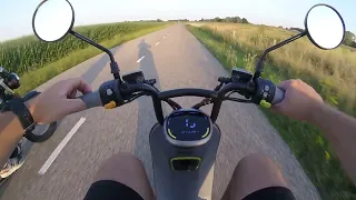 Riding the Segway B110S on a hot summer evening