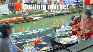 Vlog Wat Saphan-Ratchapruek Floating Market after Covid 19 2022 l KiNG Street Food