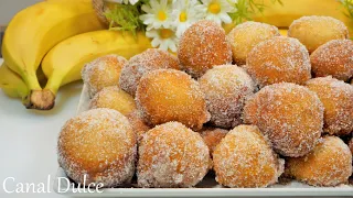 BUÑUELOS DE PLÁTANO BUENISIMOS RECETA FÁCIL Y RÁPIDA