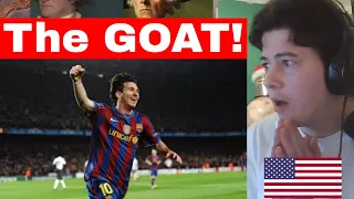 American Reacts Lionel Messi Career Highlights - The GOAT