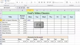 Excel 2010 Tutorial For Beginners #16 - Absolute References Pt.2 - Mixed References (MS Excel)