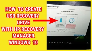 How to create a recovery usb flash drive windows 10 with HP Recovery Manager