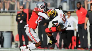 Denzel Ward HUGE HIT on Maryland Wide Reciever. Ohio State vs Maryland (2017)