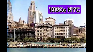 [4K, 60fps] 1930s NYC - Waterfront view of Lower Manhattan