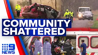 Older woman killed alongside three teens in high-speed Victorian crash | 9 News Australia