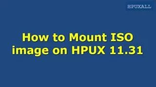 Mounting ISO image on HPUX 11.31