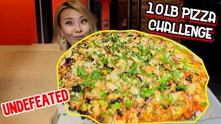 UNDEFEATED 10LB CHICKEN PIZZA CHALLENGE!! Solo!! Curry Pizza Company in Glendora, CA #RainaisCrazy