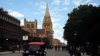 Cambridge, England 1920s in color [60fps,Remastered] w/sound design added