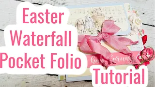 Easter Pocket Waterfall Folio  Tutorial | Country Craft Creations | Blossoms in Springtime