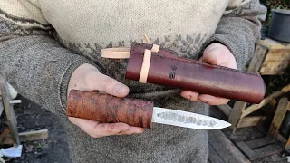 Knife making and leather working - Making a Yakut knife and leather sheath for a costumer