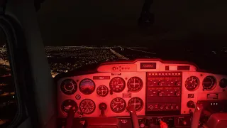 Cessna 152 landing Flight simulator 2020 - VFR Night