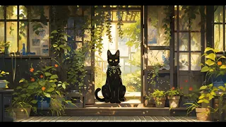 Lofi With My Cat || Tropical Room & Cat 🪴🌱🐱 Chill/Sleep/Healing  [ Lofi Mix - Lofi Songs ]