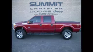 LIFTED 2014 FORD F250 POWERSTROKE DIESEL 4WD XLT RUBY RED WALK AROUND REVIEW SOLD! 9250 SUMMITAUTO