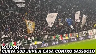CURVA SUD JUVE A CASA CONTRO SASSUOLO || Juventus vs Sassuolo 16/1/2024