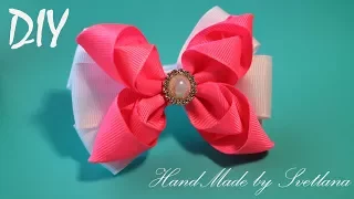 Бантики из репсовой ленты Канзаши DIY Grosgrain ribbon bow Laco de fita