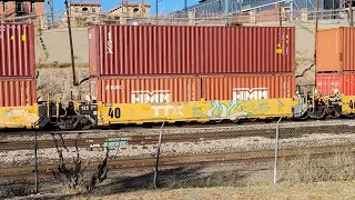 Union Pacific and Amtrak trains in downtown El Paso TX 11/26/22