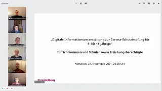 Informationsveranstaltung zur Corona-Schutzimpfung für 5- bis 11-Jährige