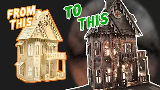 HAUNTED HOUSE DIY / Abandoned Mansion Doll House / DIY Haunted House / Abandoned Miniatures