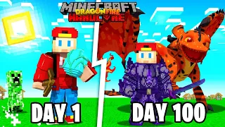 I Spent 100 Days in Dragon Fire Minecraft... Here's What Happened