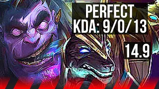 DR. MUNDO vs NASUS (TOP) | 9/0/13, Rank 7 Mundo, Legendary | KR Grandmaster | 14.9