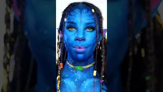 AVATAR MAKEUP TRANSFORMATION 🪐👽