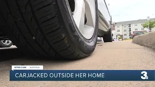Victim speaks out on carjacking outside her home