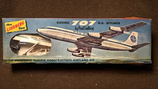 Lindberg 1959 Boeing 707 Jetliner Vintage Model Kit Review Unboxing and Giveaway Winner!