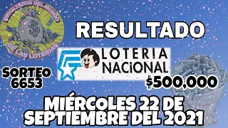 RESULTADO LOTERÍA NACIONAL SORTEO #6653 DEL MIÉRCOLES 22 DE SEPTIEMBRE DEL 2021 /LOTERÍA DE ECUADOR/