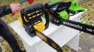 Аккумуляторная цепная пила greenworks или DeWALT - тестируем  Американские модели - ТОП продаж 2021