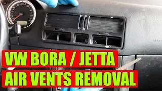 TUTORIAL: How to remove dashboard air vents outlet VW Bora, Jetta (1998 - 2004) in 11 steps