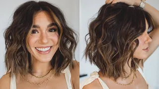 TEXTURED BEACH WAVES ON SHORT HAIR | HOW I CURL & STYLE MY BOB! | 2023