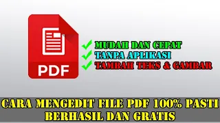 CARA MENGEDIT FILE PDF TANPA APLIKASI TAMBAHAN | 100% PASTI BERHASIL DAN GRATIS