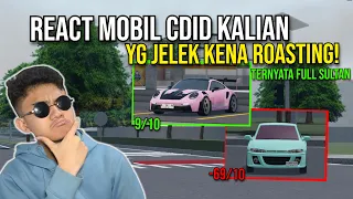 REACT MOBIL-MOBIL CDID KALIAN! Tetapi Kalo Jelek Saya Akan ROASTING! - Roblox Car Driving Indonesia