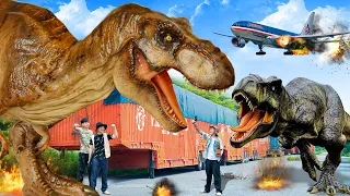 Last Blockbuster T-rex Chase 2023 | Dinosaur Battle | Jurassic Park Fan Made Movie | Dinosaurs Video