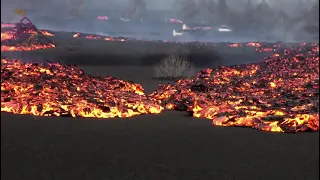 Imágenes de la nueva colada de lava del volcán de La Palma
