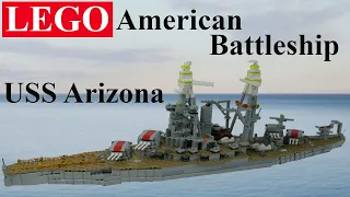 DIY Lego American Battleship USS Arizona  - How to build with lego blocks (DIY and TUTORIAL)