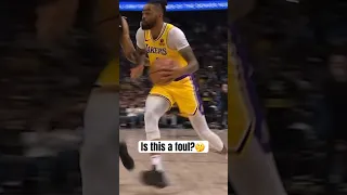 This foul call in the Lakers-Nuggets game was challenged and ruled not a foul.😱 #lakers #nba