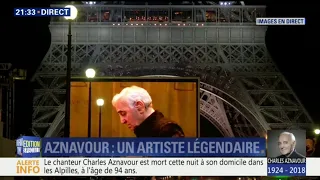 Au pied de la tour Eiffel, le premier hommage à Charles Aznavour